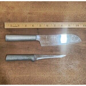 Rada Cutlery 2 Knifes Aluminum Handle Cook Knife And Filet Knife blade scratches